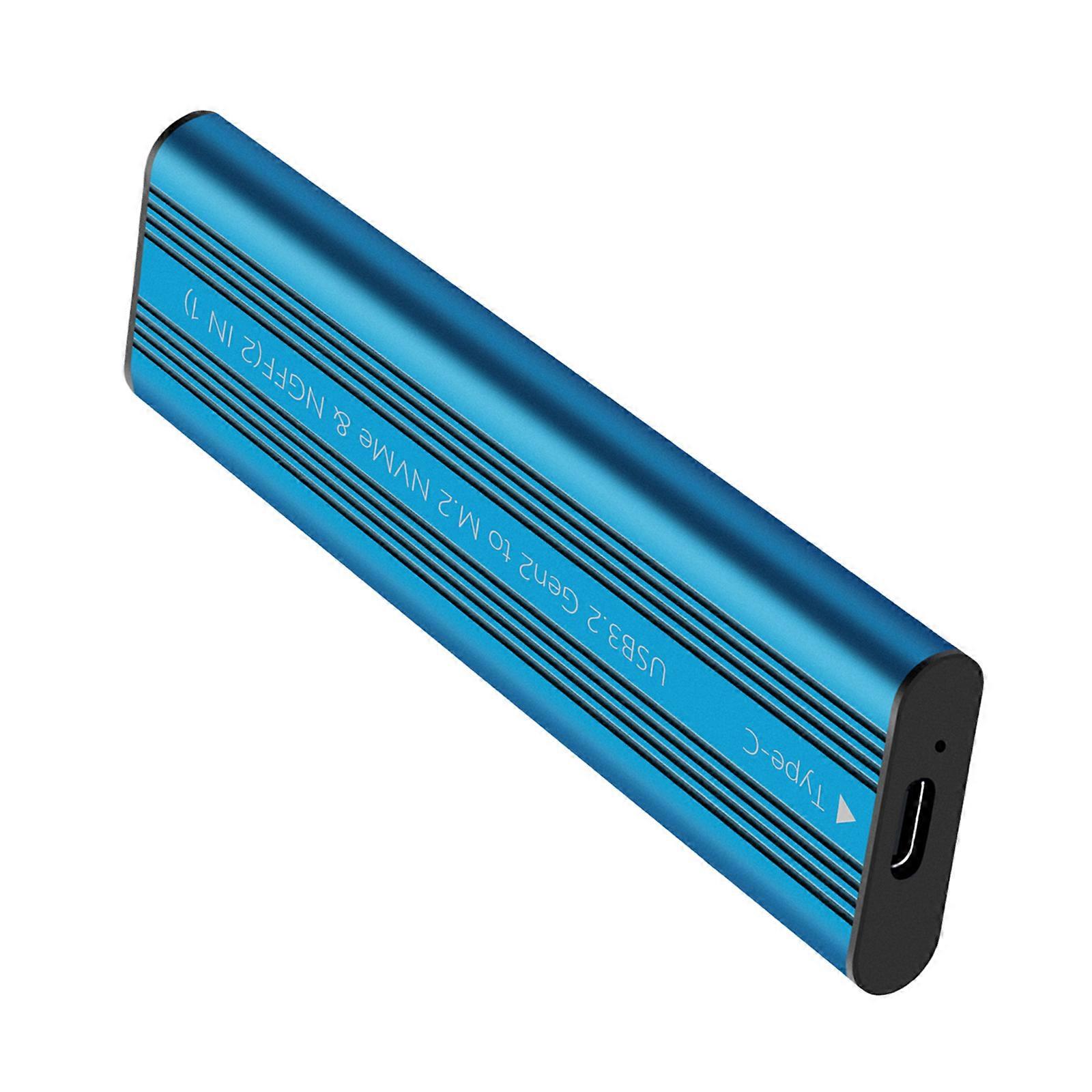 M.2 Solid Disk Case Hard Disk Enclosure USB3.2 20Gbps Cooling Box External USB C Solid Disk Adapter Case  Blue
