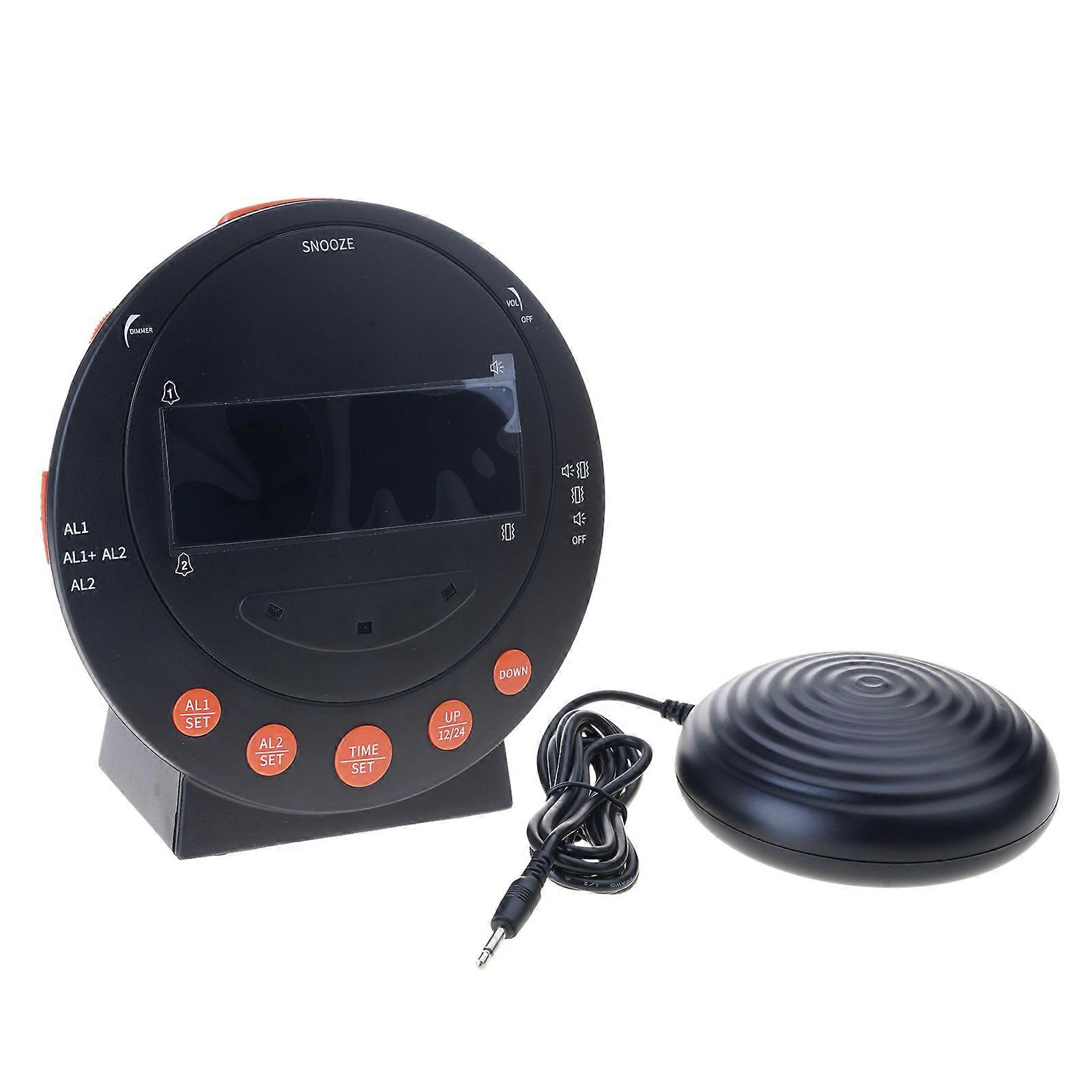 Extra Loud Alarm Clock Vibrating Alarm Clock with Bed Shaker for Heavy Sleeper Large LED Display Digital Bedroom Clock Multicolor