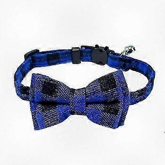 Veilige kattenhalsband met bel en vlinderdas, schattig en stijlvol ontwerp voor kittens en katten, 1 pak, blauwe kleur