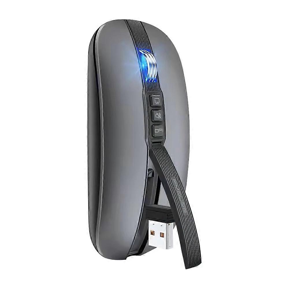 Wireless Bluetooth Mouse 2.4G Wireless Office Mouse Tablet PC Notebook Dual Mode USB Charging Mouse for Laptop Gray