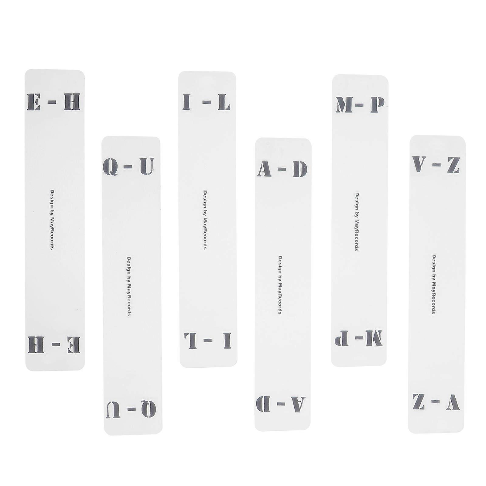 Record Divider Acrylic Label for Cd Classification 6Pcs Clear Horizontal Cards