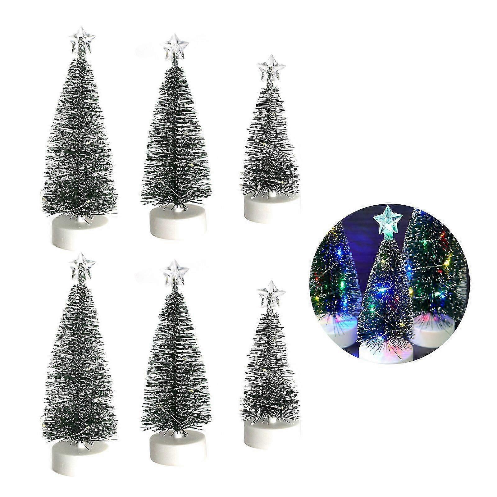 Exquisite 6pcs Creative LED Christmas Tree LED Christmas Tree Decoration Perfect For Adding Festival Charm To Any Space  Large medium small