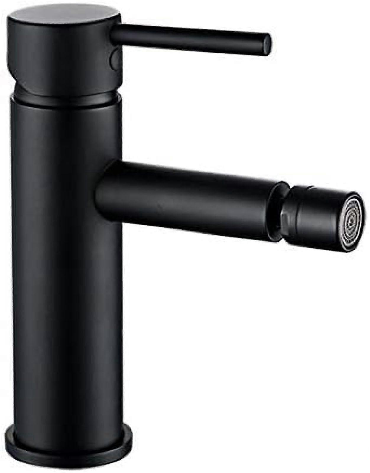 Toilet Bidet Faucet Set Brass Handheld Sprayer with Single Handle Mixer Tap for Bathroom Sink Hot and Cold Water Matt Black