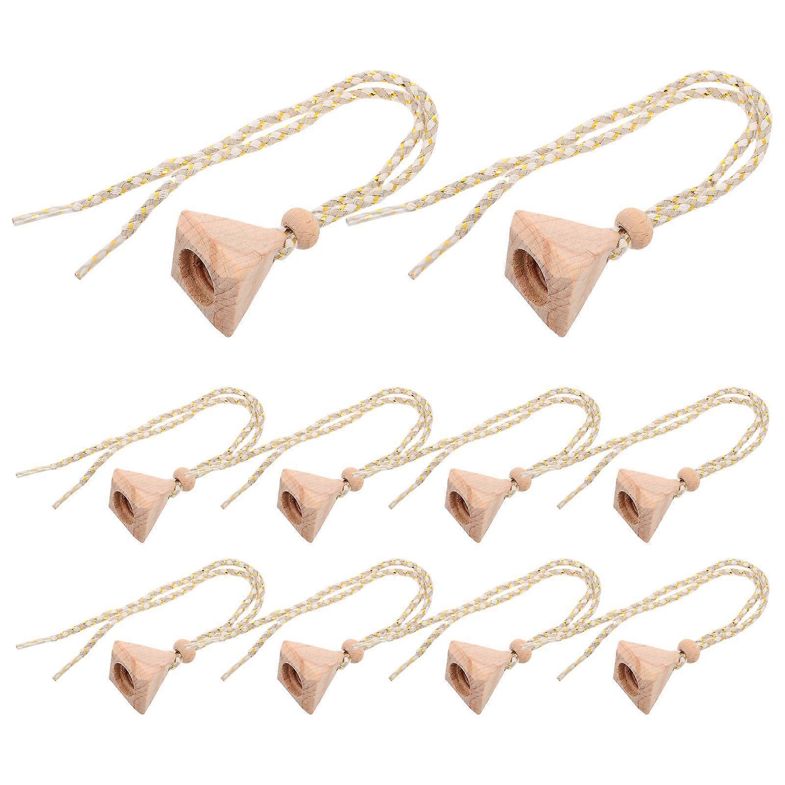 10Pcs Wood Triangle Essential Oil Diffuser Stoppers for Car Hanging Perfume Bottle with Convenient Access and Unique Design
