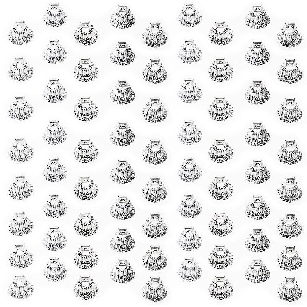 100Pcs Silver Ornament Caps for Christmas Tree DIY Plastic Decoration