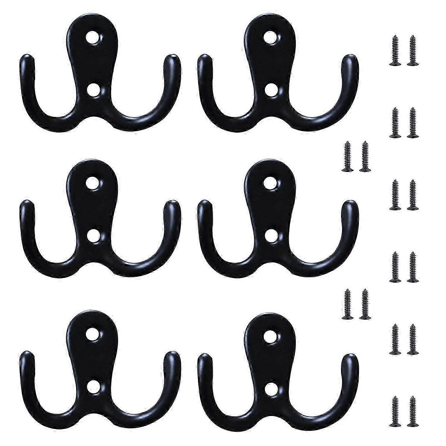 Wall Mounted Double Coat Hooks with Screws