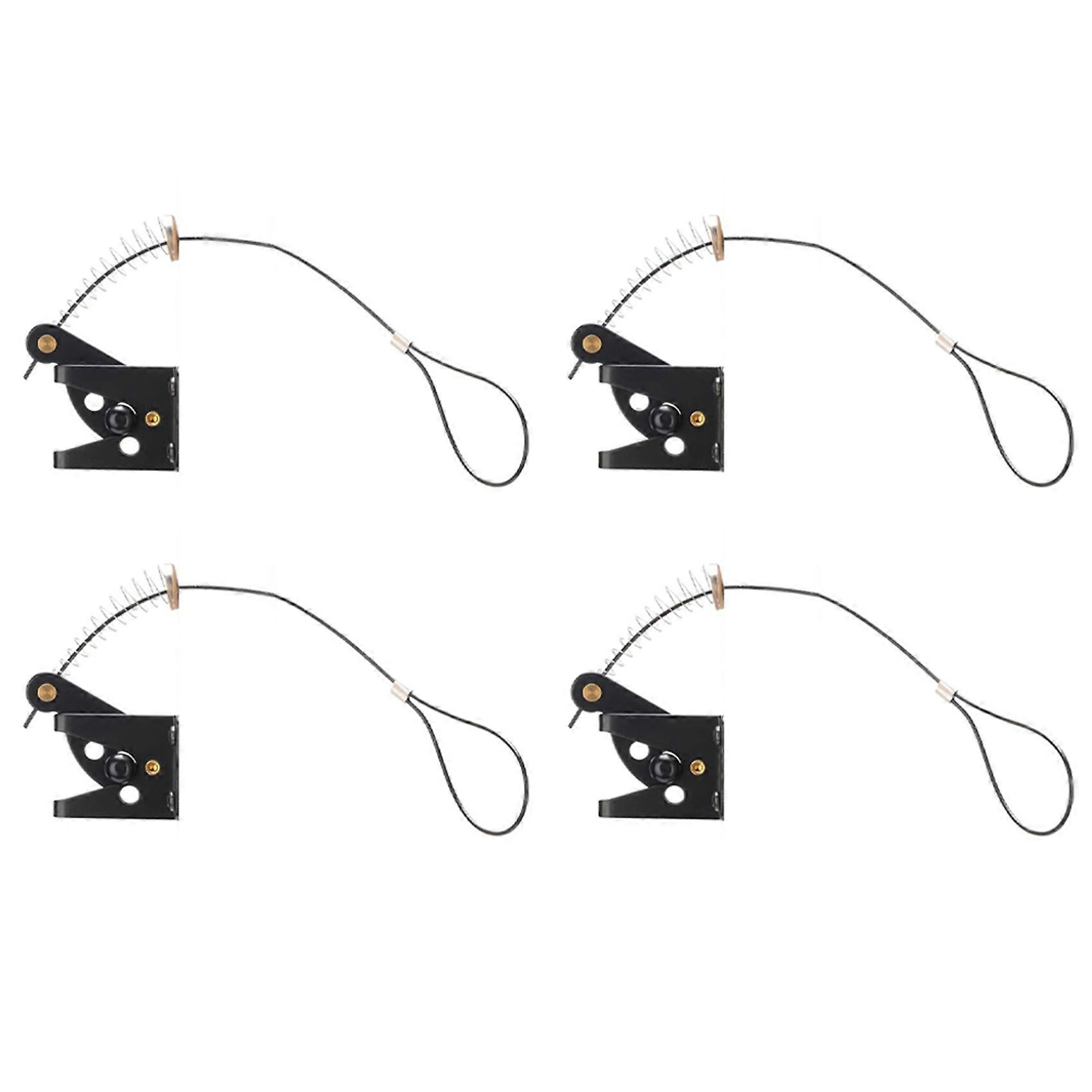4X Self Locking Gate Latch for Wooden Fence Heavy Duty, Steel Spring Cable Pull String Gate Hardware Gate Lock
