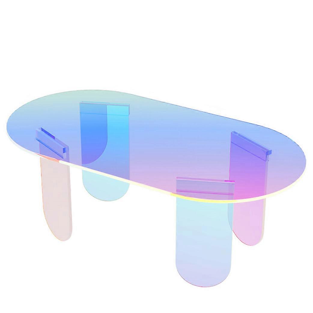 Table basse en acrylique incassable Table transparente Table d’appoint irisée Décoration intérieure