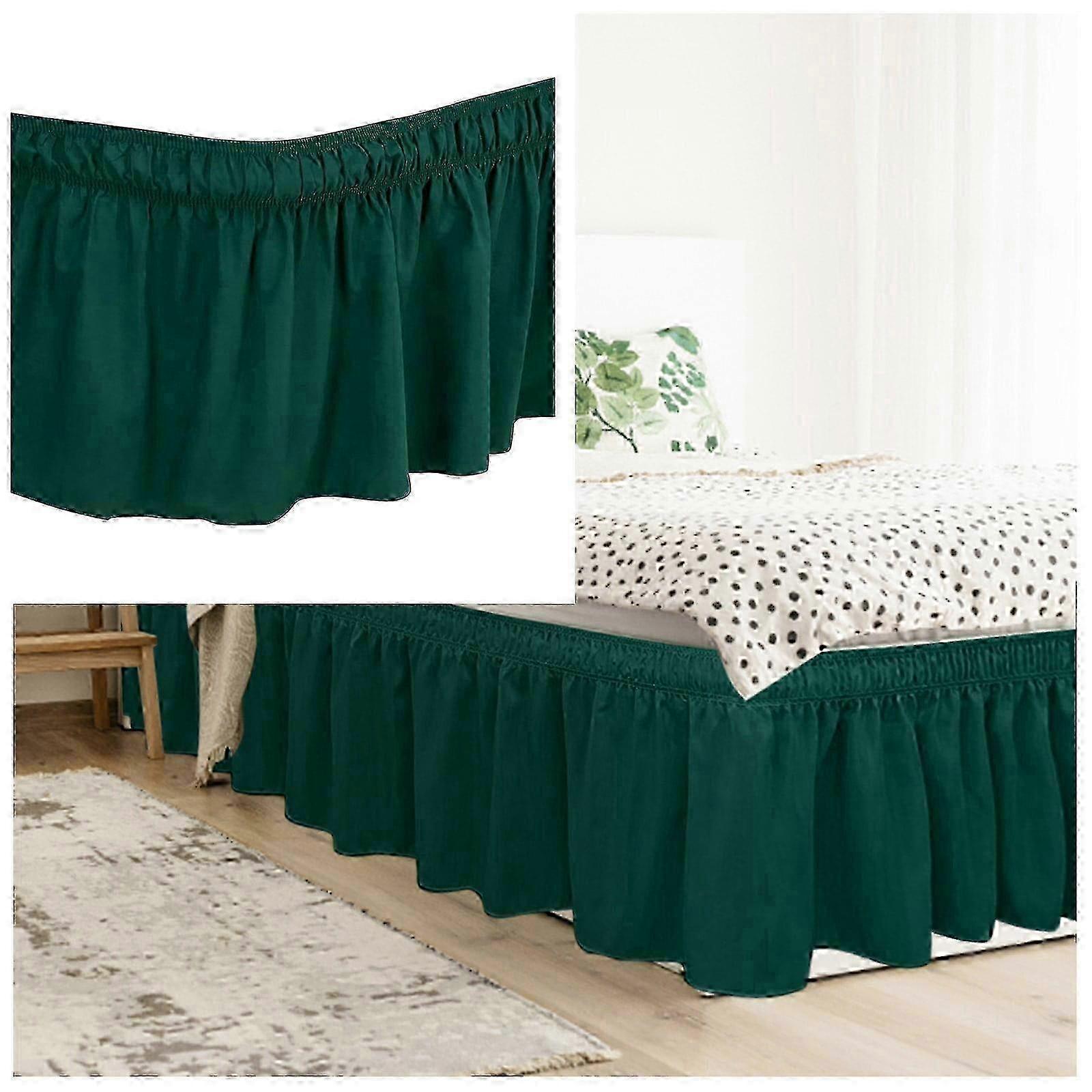 Solid Color Bedding Elastic Bed Apron Dust Proof Bedspread Non Bed Skirt *Green w