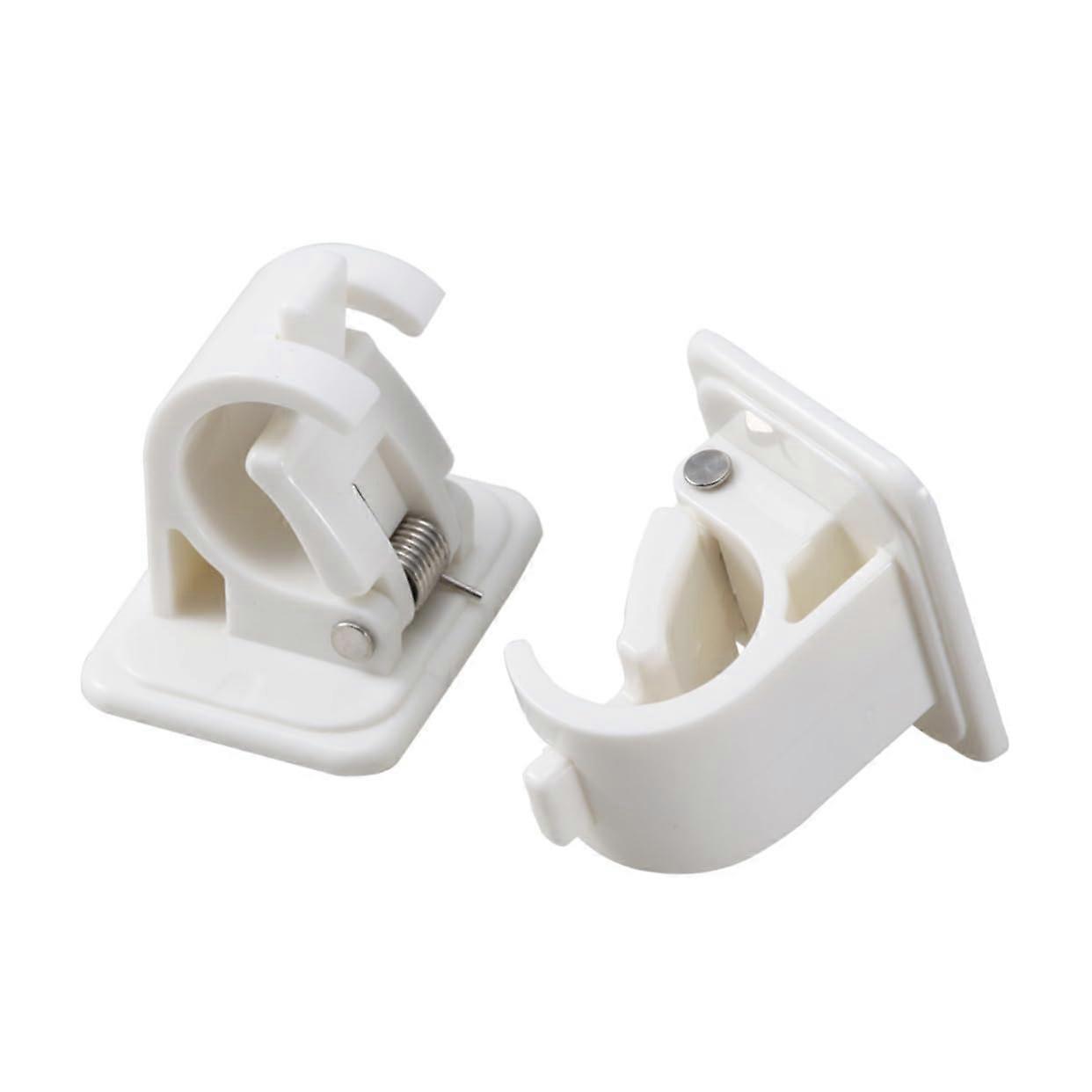 Shower Curtain Rod Holder NoDrill Adhesive Mount with Dual Hooks for Secure Damage Install