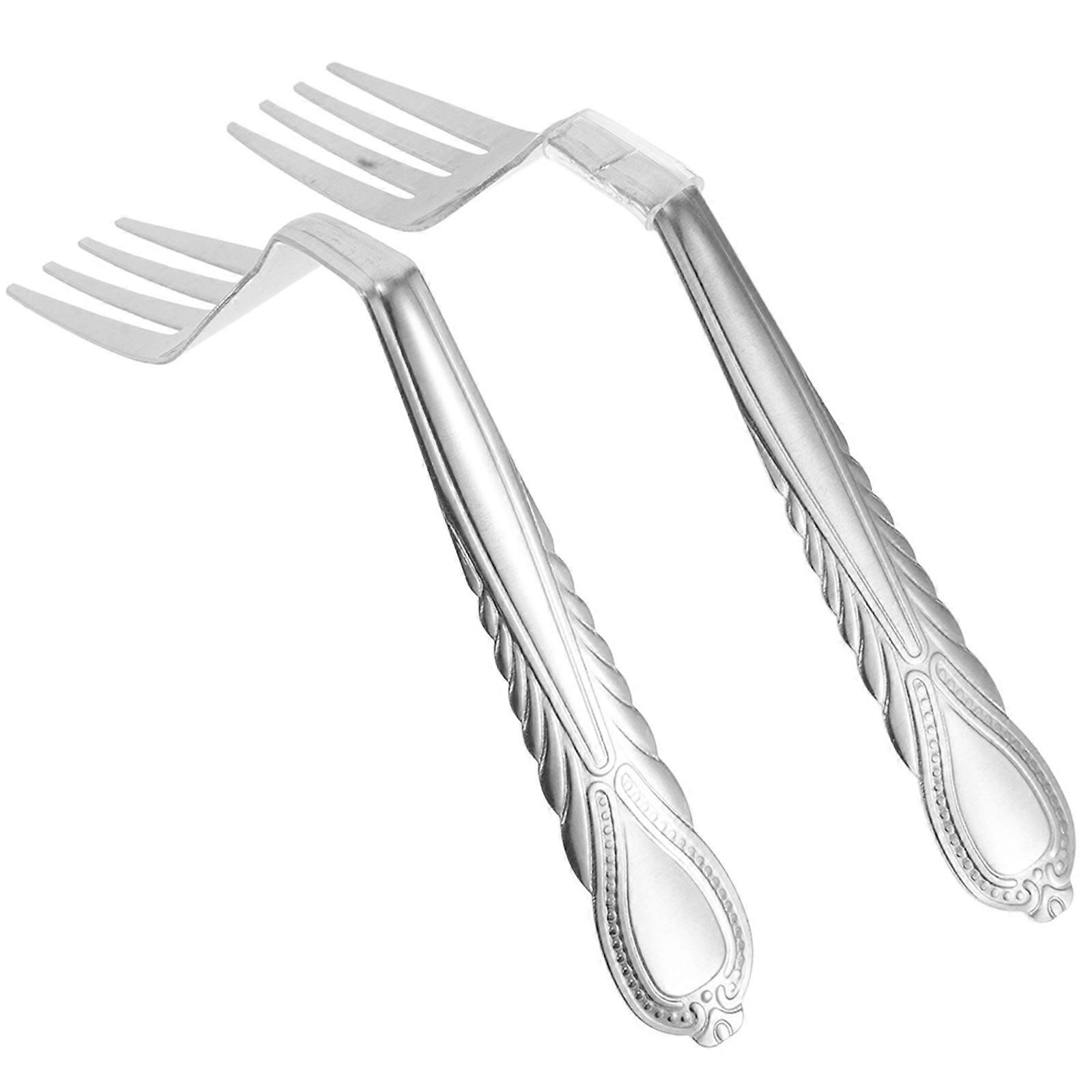 Mind Bending Fork Prop Silver Metal Bend Fork Trick 2Pcs Toy