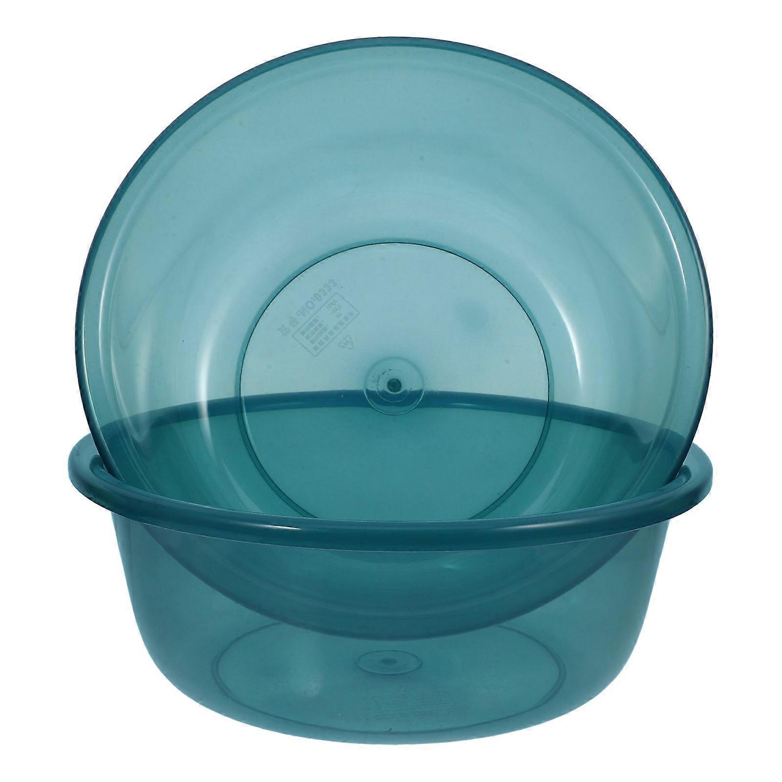 Plastic Thicken Wash Basin for Kitchen Use 2Pcs Durable Blue Multi-Use Basins