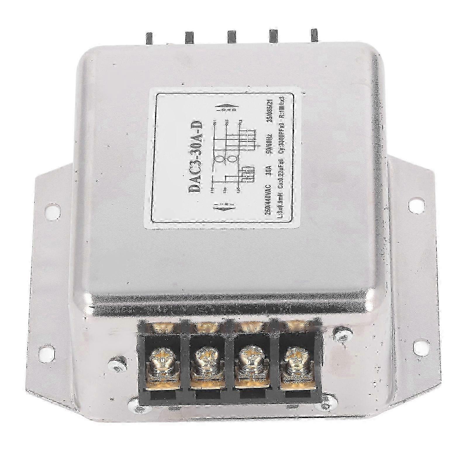 3 Phase 3 Wire Filter Terminal Block Power Emi Filter Noise Suppressor Filter Ac250v 440v 50/60hz hwySH