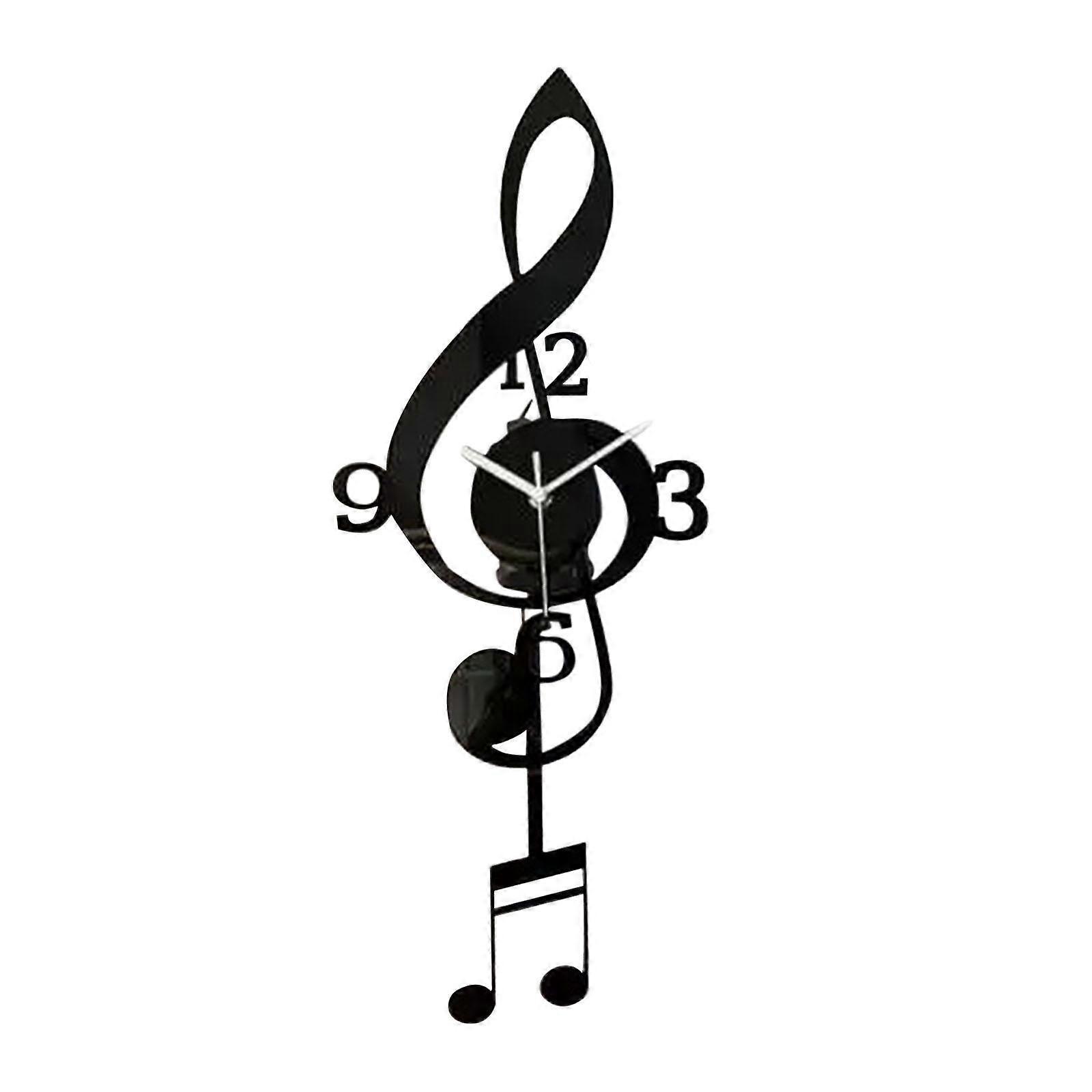 Music Note Wall Clock Music Note Art Gift Decorative Easy Read Hanging Clock