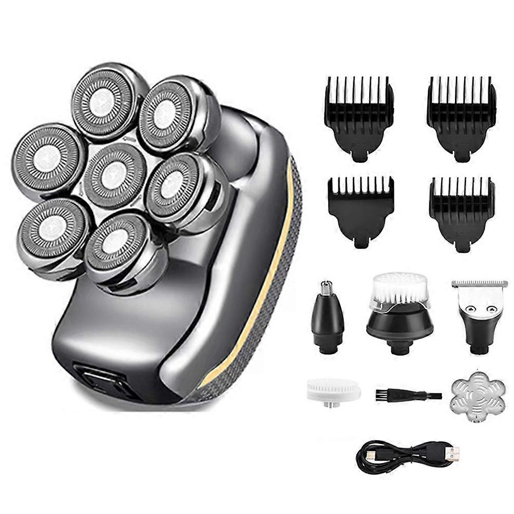 Electric Head Shavers for Bald Men - Waterproof, Cordless with 6-in-1 Grooming Kit, Nose and Beard Trimmer