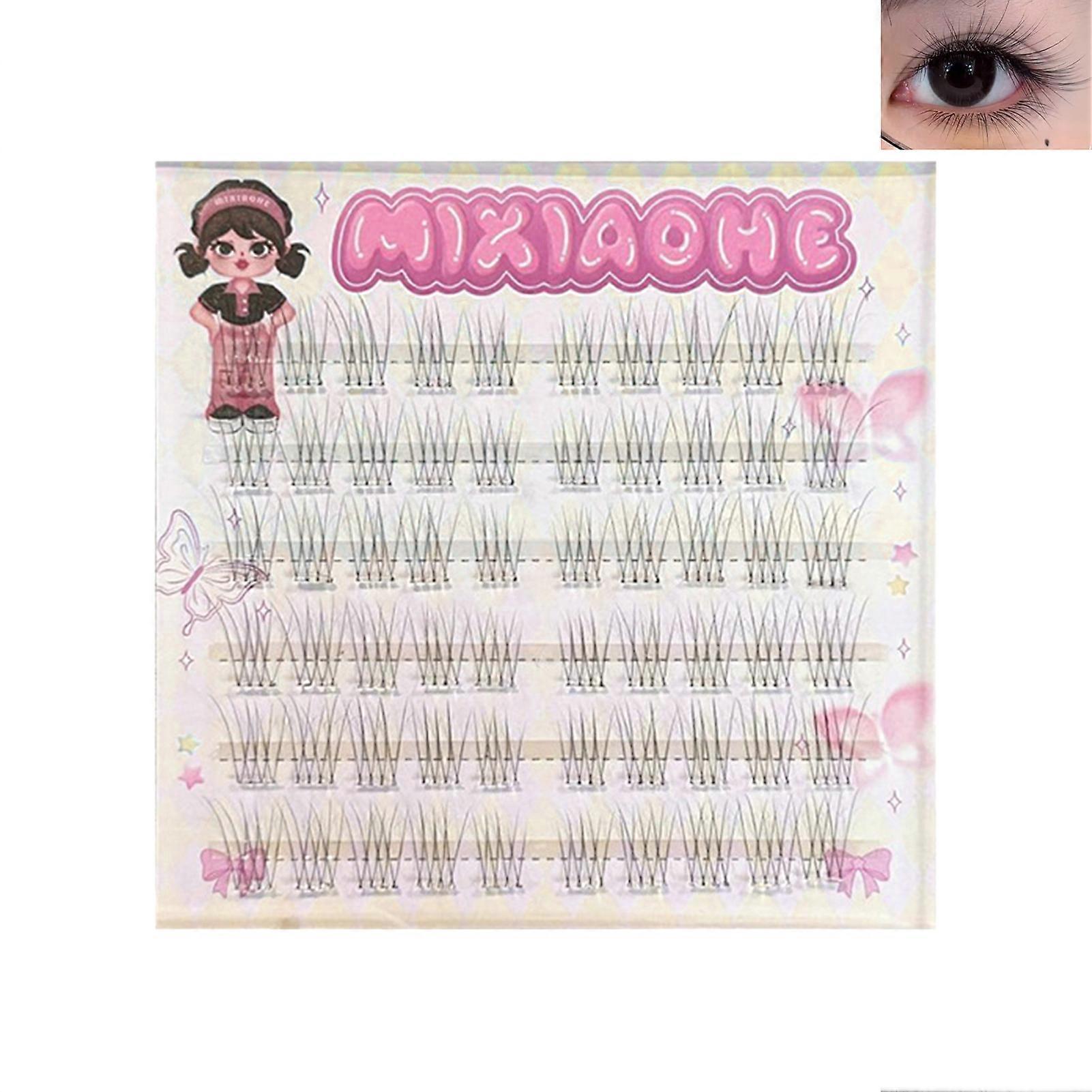 QSTY False eyelashes Clcomter Lashes Kit Fluffy Individual Lashes Volume Mixed Tray Faux Mink Lashes Eyelash Extension Makeup