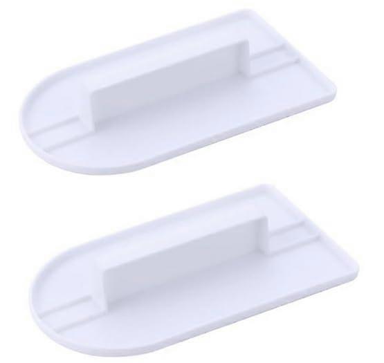 2Pcs White Plastic Fondant Smoother with Ergonomic Handle Cake Decorating Icing Scraper Set