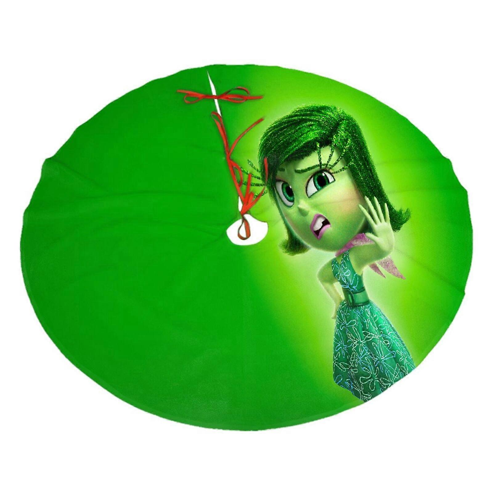 Falda para árbol de Navidad "Inside Out", suave y divertida, con cuello navideño, decoración navideña de estilo rústico, 76 cm