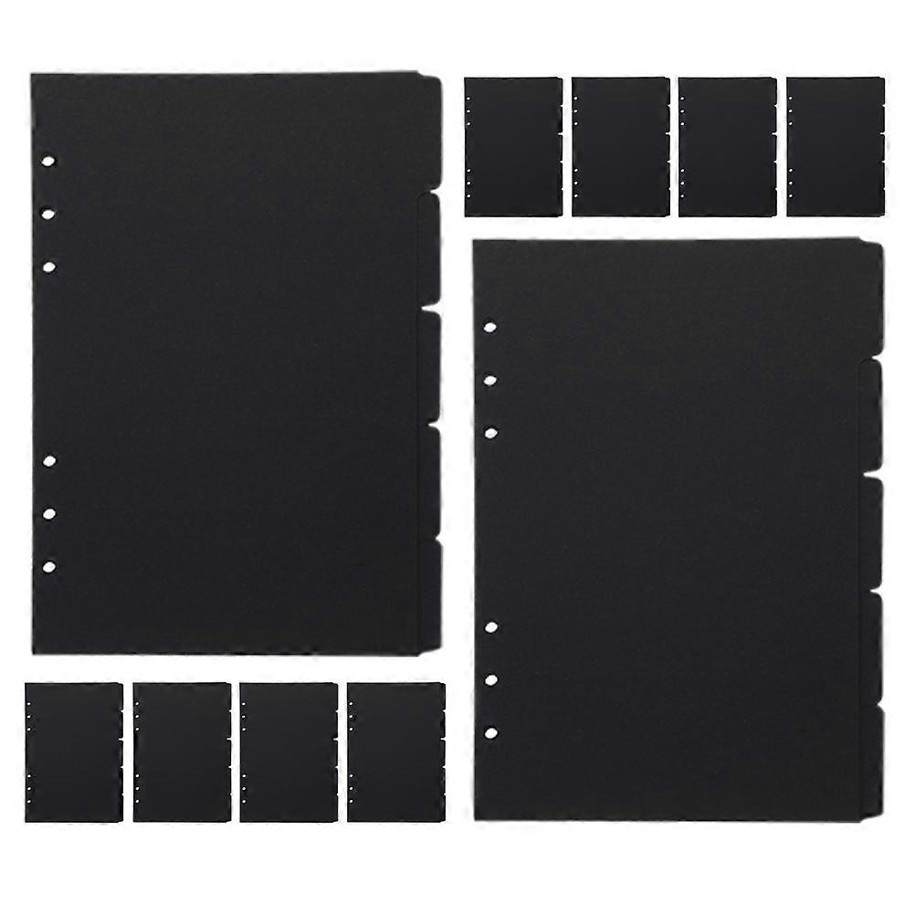 Black Paper Index Dividers for Binder 10 Sheets Office Tab Organization