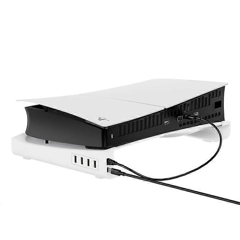 Horizontal Stand with 4 USB Ports SlipResistant Base for PS5 Slim Gaming Setup
