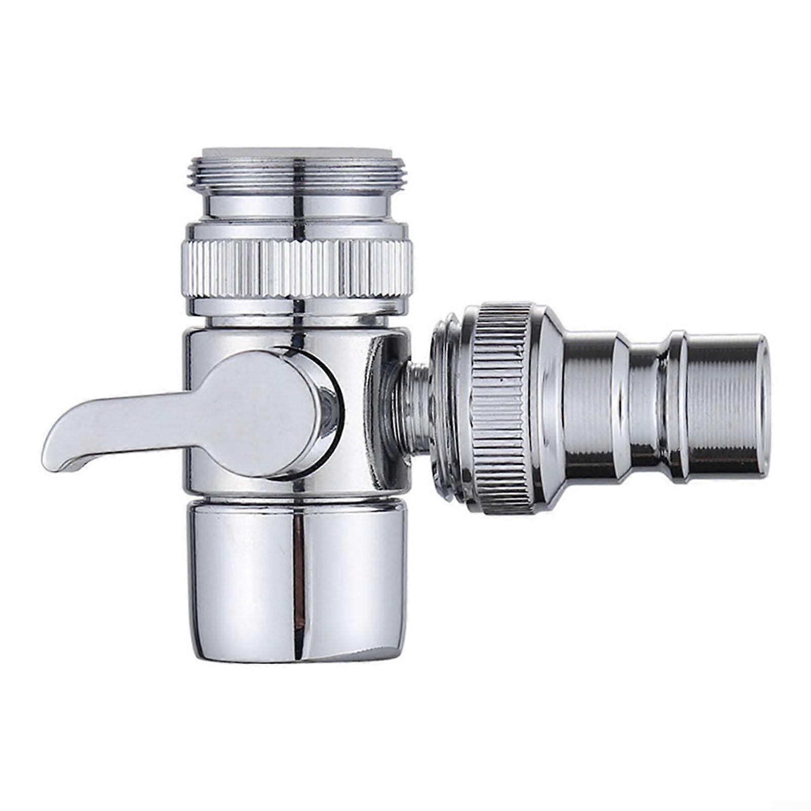 Brass 1in2out Sink Diverter Valve With Automatic Water Stop, ChromePlated G1/2 Connector, Washing Machine Compatible Ref: 7005