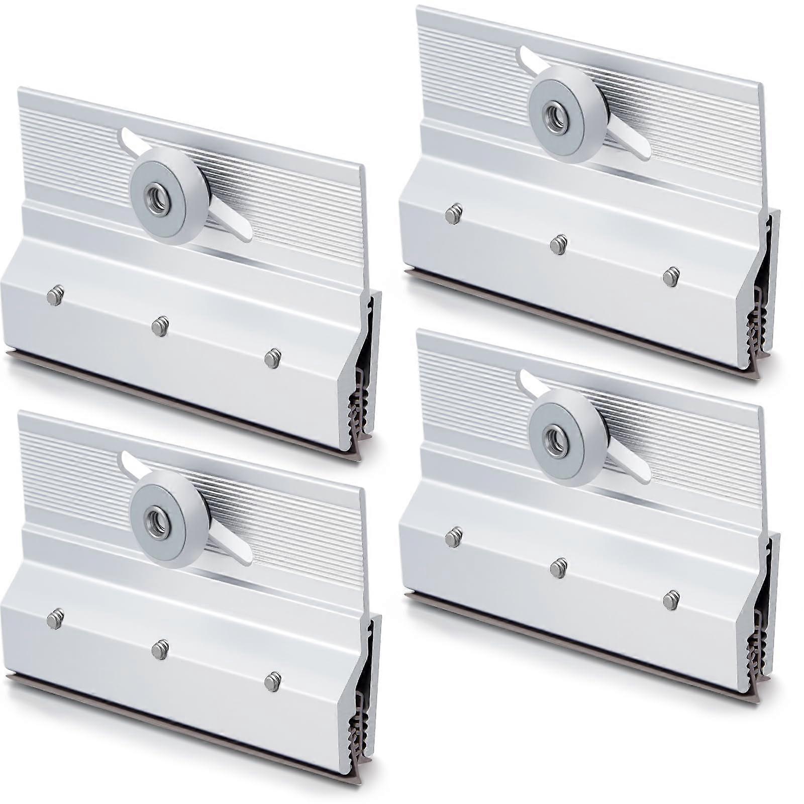 4 Pcs Frameless Shower Door Rollers Replacement Kit with Adjustable Bracket Chrome Finish