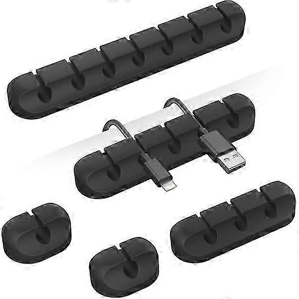 Organizer Clips - 5 Pack Self-adhesive Cable Management For Usb Cable Black