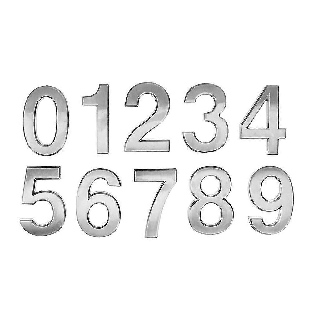 10pcs Self-Adhesive 3d Numbers For Mailbox House Apartment Office Room Address Signs For Outside Stick On Mailbox Numbers Grey