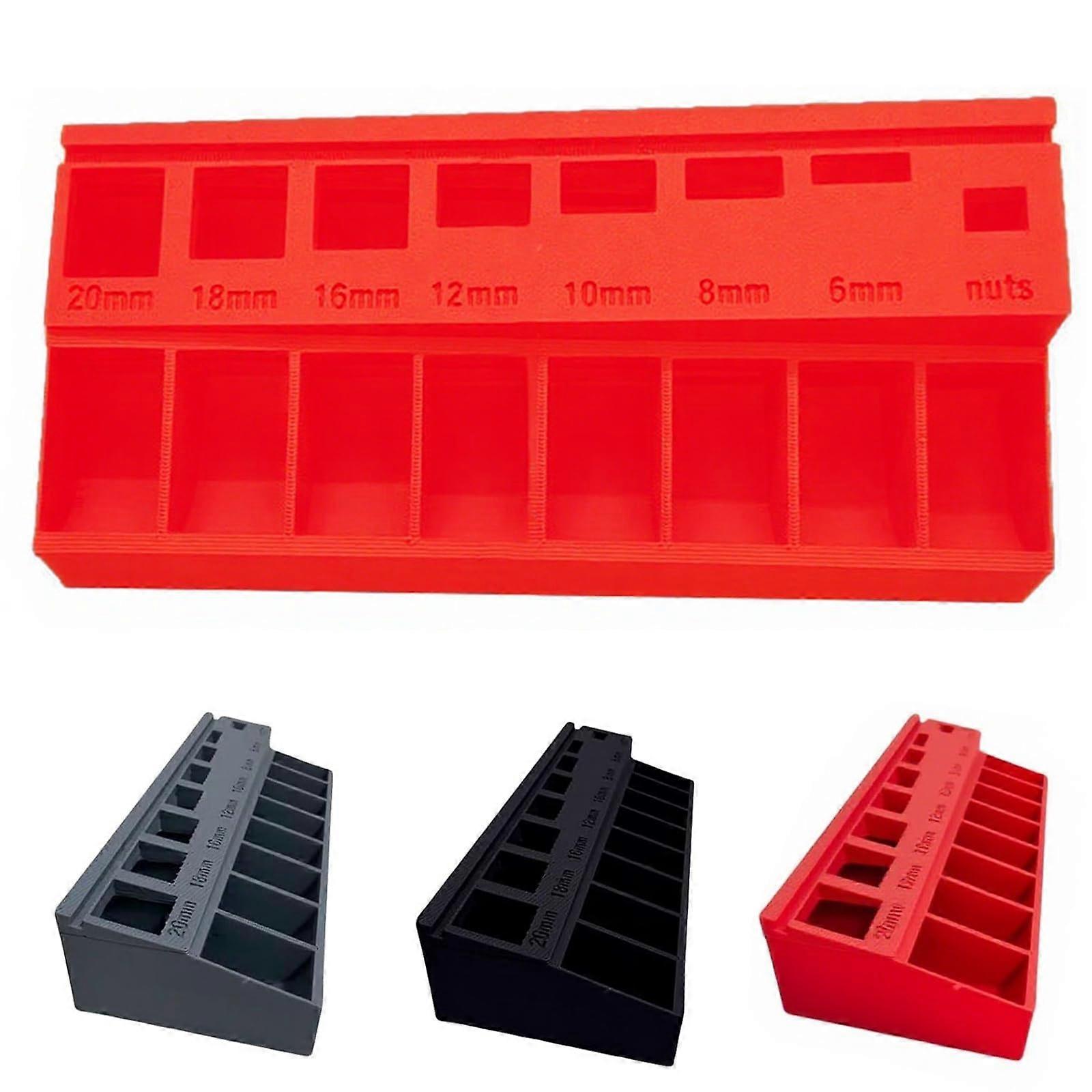 M3 Screw Organizer and Bolt Sorter with 7 Measuring Slots for Accurate Length Sorting, Red