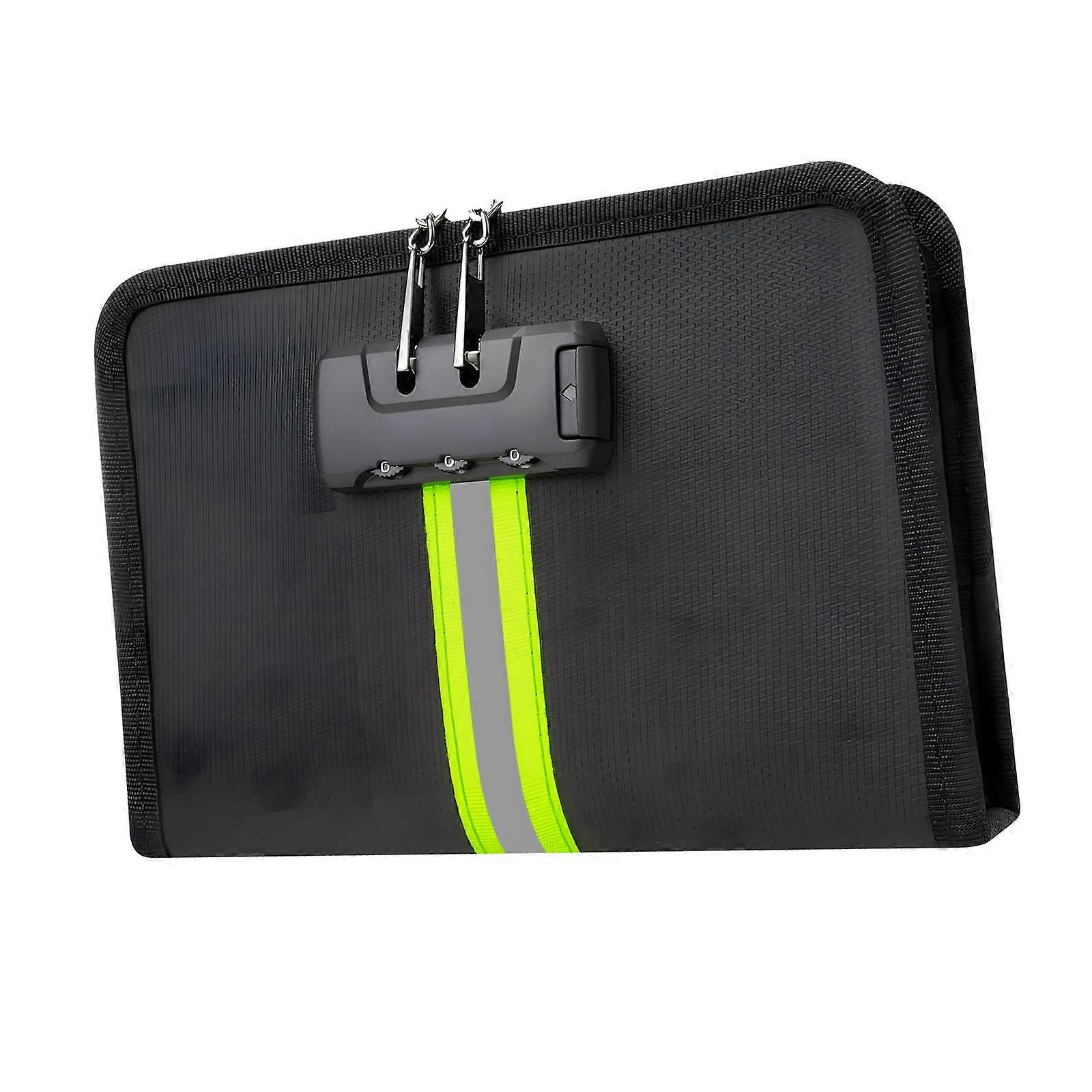 Nonflammable Document Bag With Passcode Hook Impermeable Plan Multiple Compartment Storage For Important Articles Cash And Layouts  M