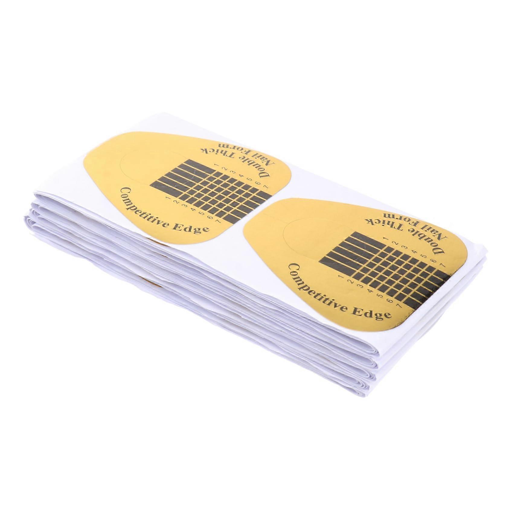 100pcs Double Thick Square Nail Forms for Acrylic Nail Extensions, Durable NonCreasing Design