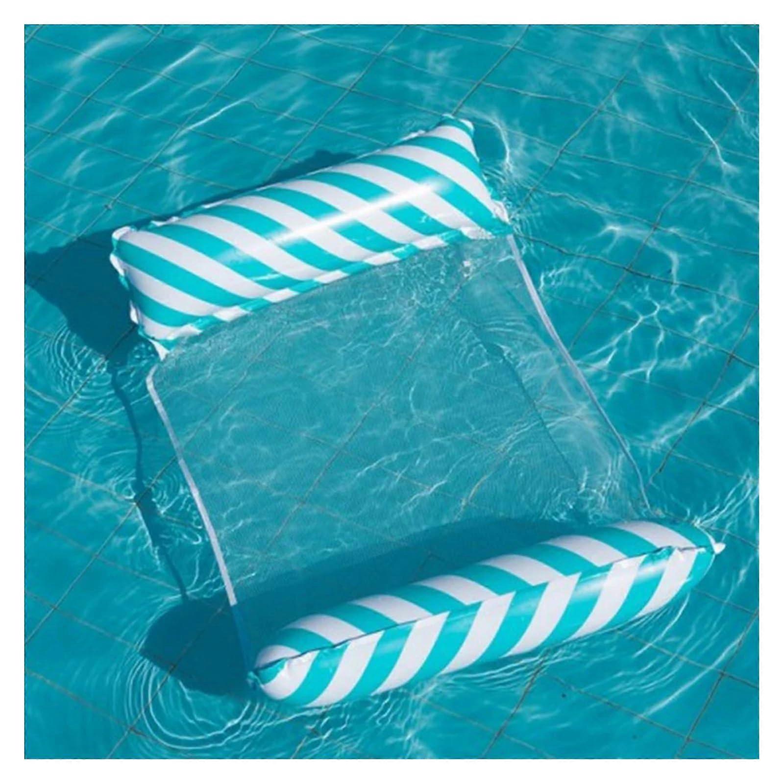 Inflatable Pool Float Hammock Lounger with Foldable Leakproof Design for Adults and Kids Blue