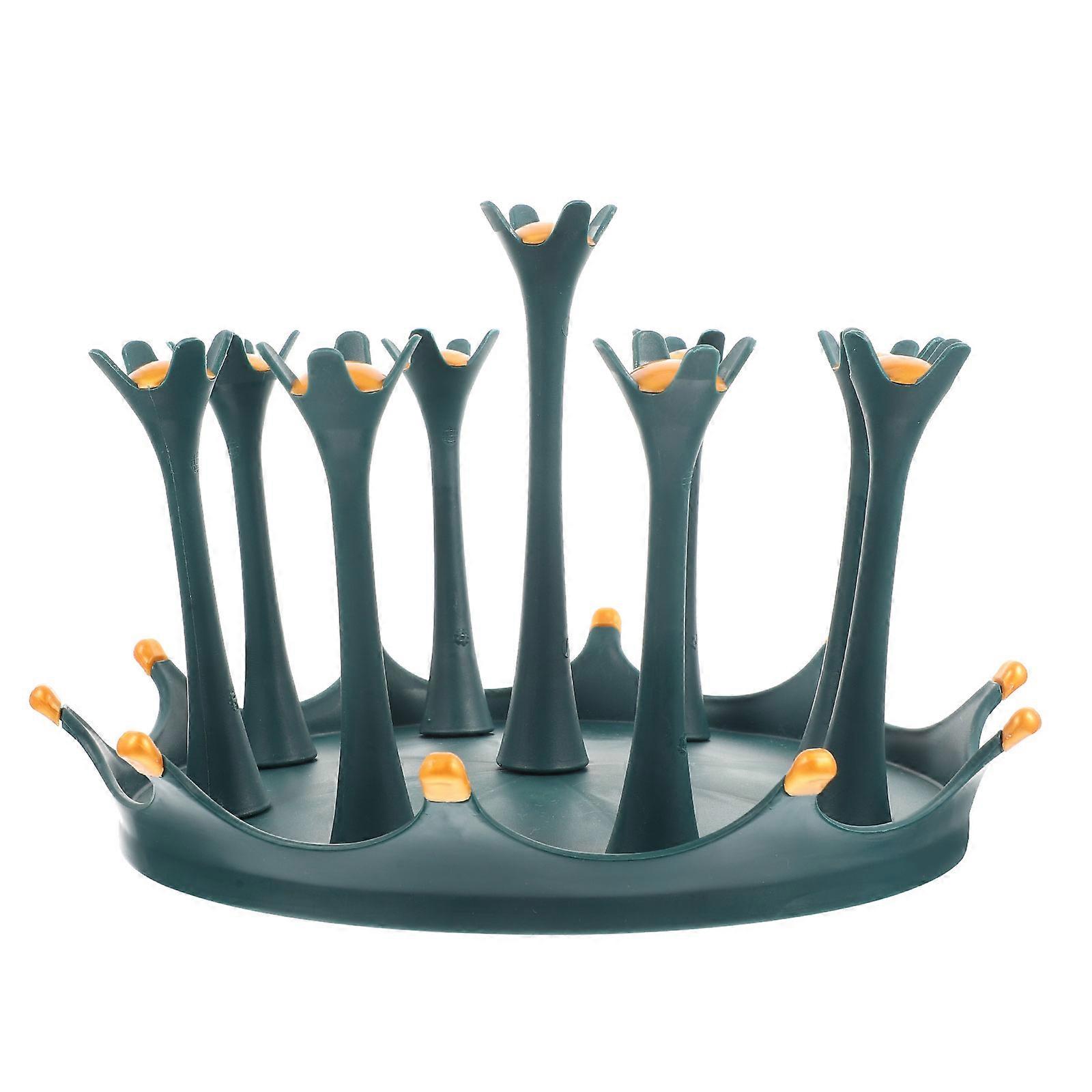 Rotating Mug Holder Plastic Cup Stand for Home Use Green