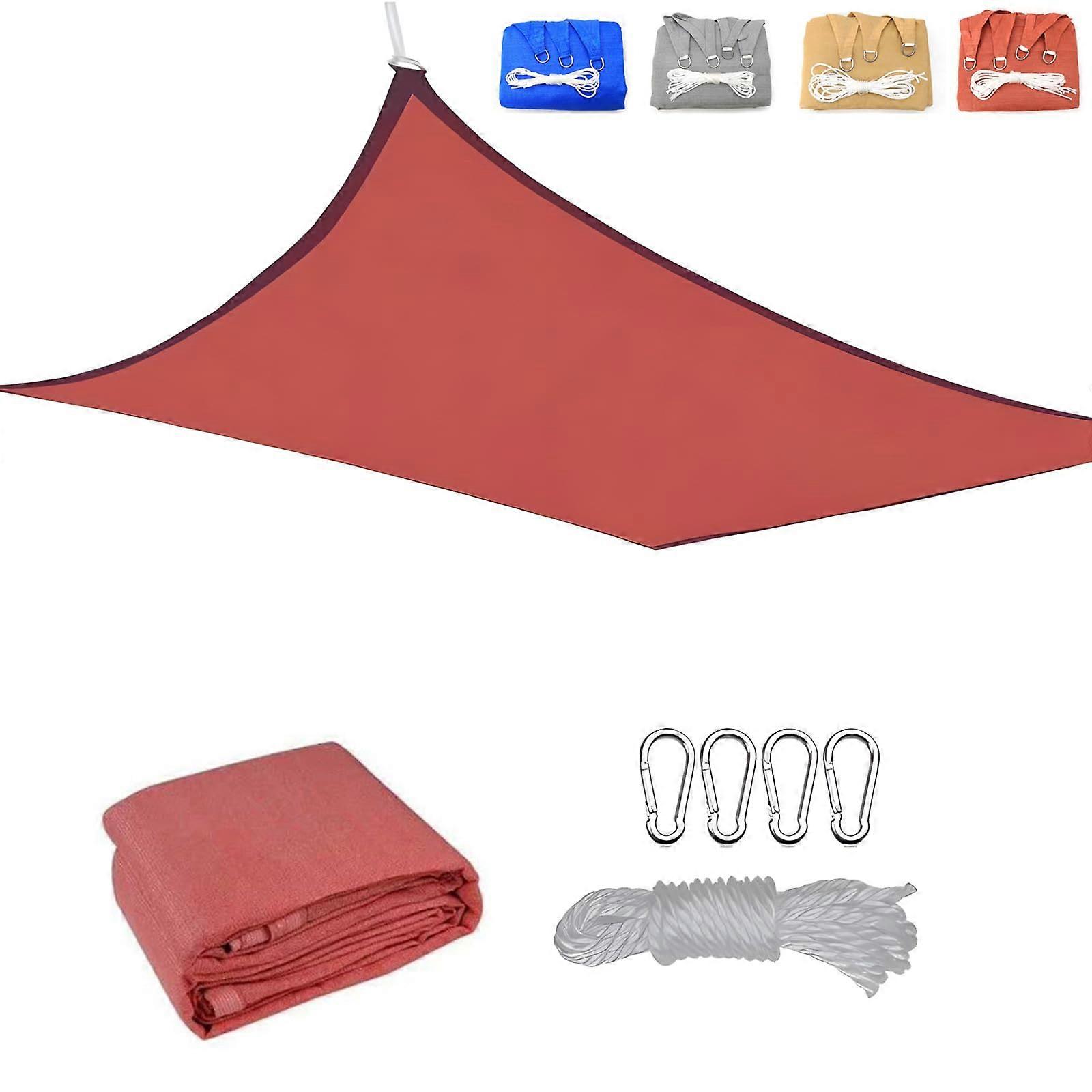 Rust Red Rectangle Sun Shade Sail 2x5m UV Block Breathable Patio Awning with DRings