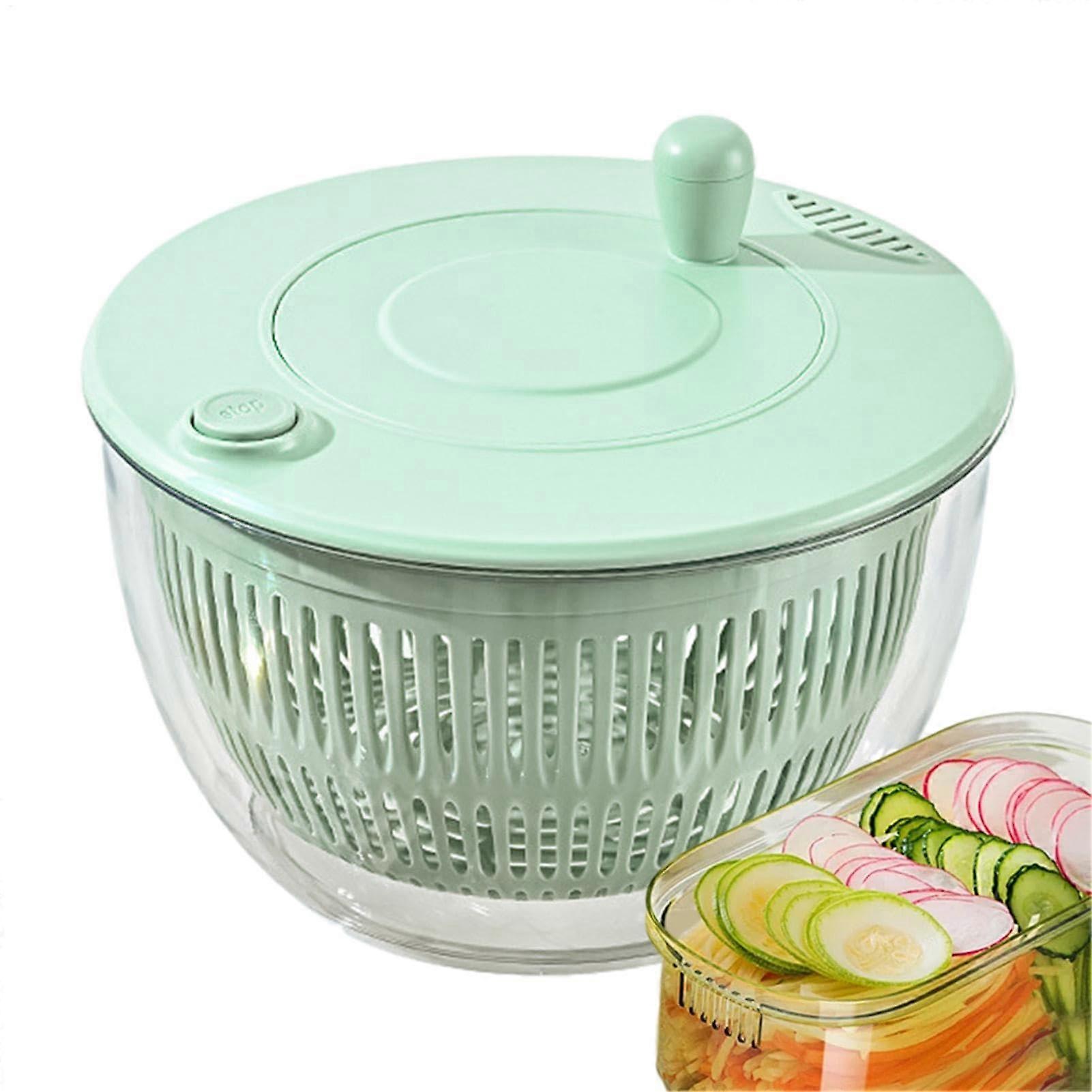 Large Pump Salad Spinner Vegetable Dryer with EasyPush Handle and Clear Large Capacity Bowl