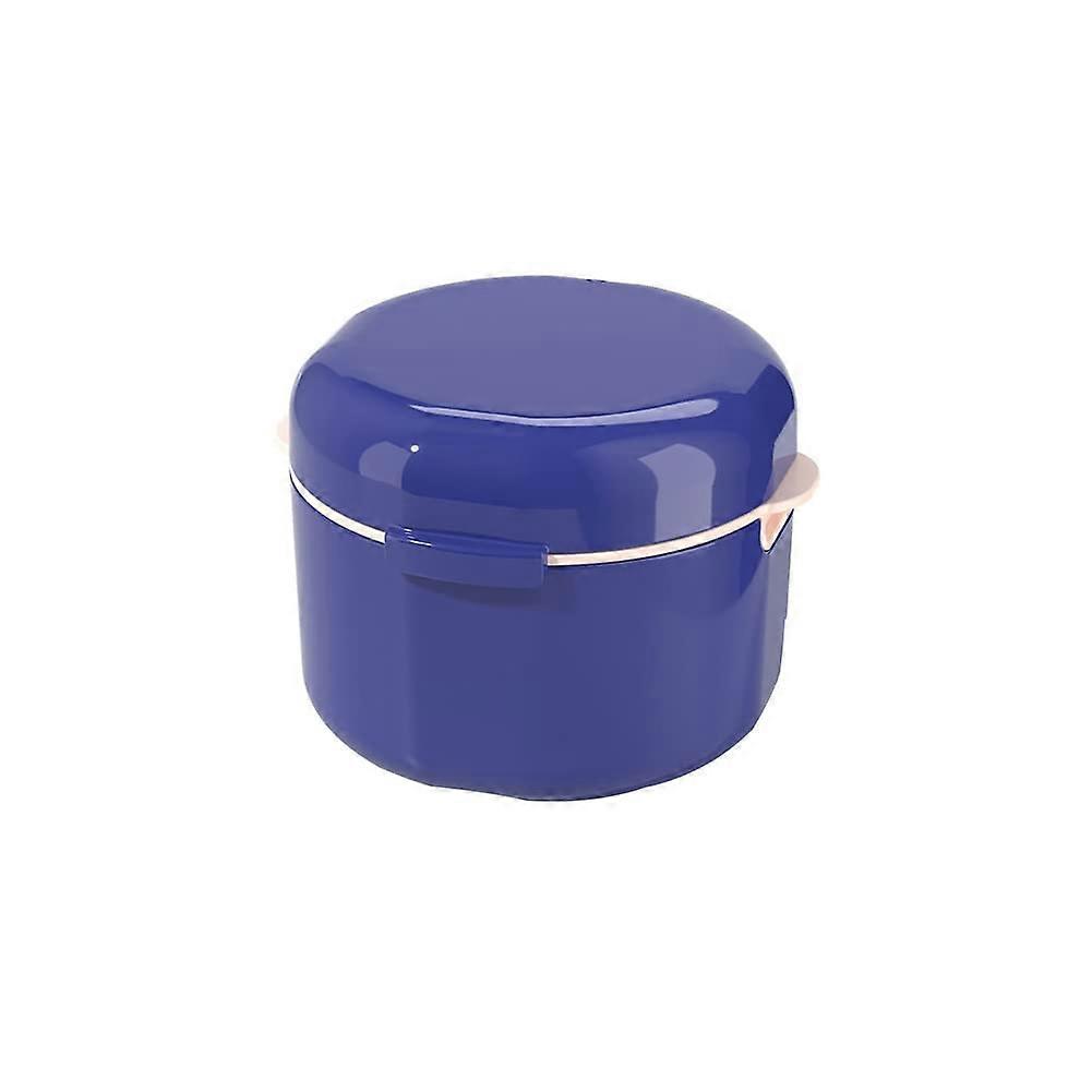 Retainer Case with Strainer for Quick Cleaning, Portable Denture Box for Easy Storage (Blue)