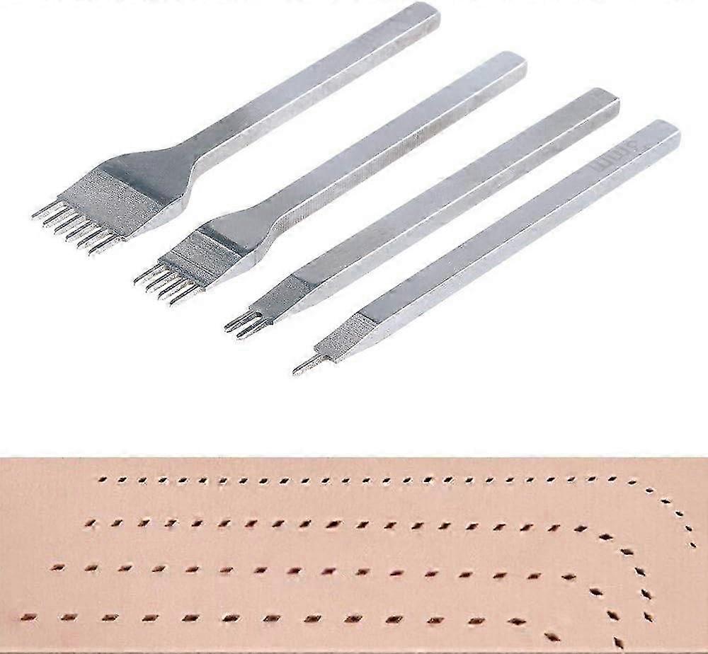 26-27 Set 4 x Perforator piele, Otel inoxidabil, Argintiu