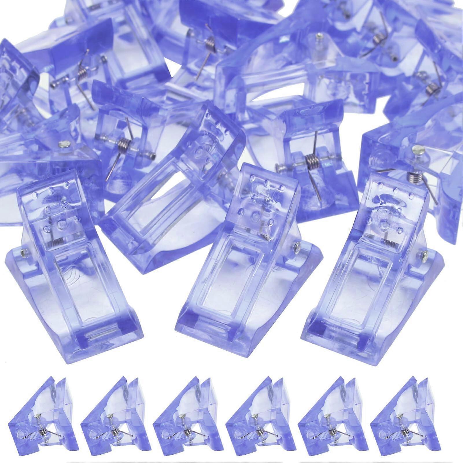 20pcs Nail Tip Clips for Poly Gel Application Secure Hold Reusable ABS Manicure Tools