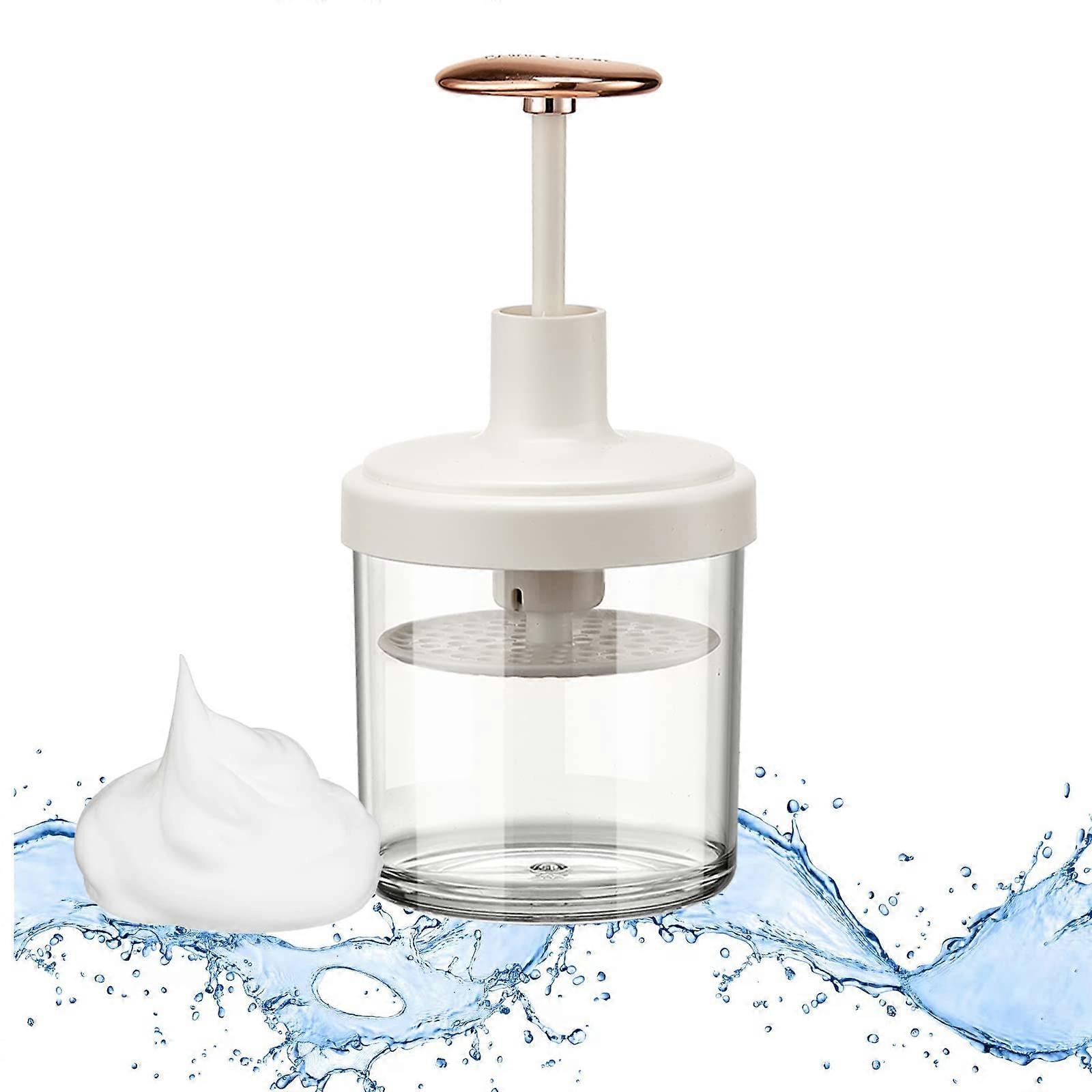 Face Wash Foaming Tool with Dense Microfoam Creation, Ergonomic Handle, Compact White Design