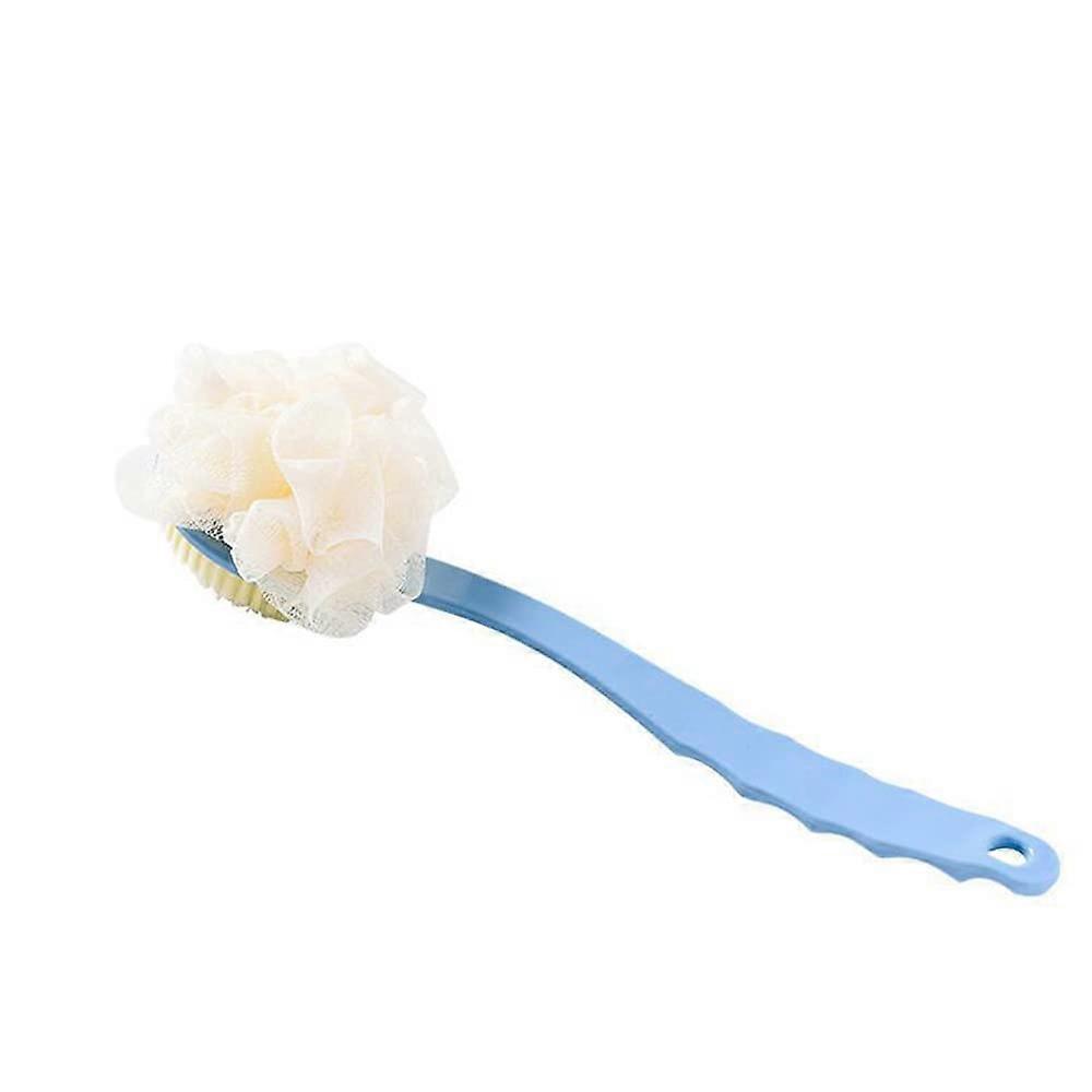 Bath Brush with Long Handle and Soft PP Bristles, Back Scrubber for Shower, DoubleSided Blue