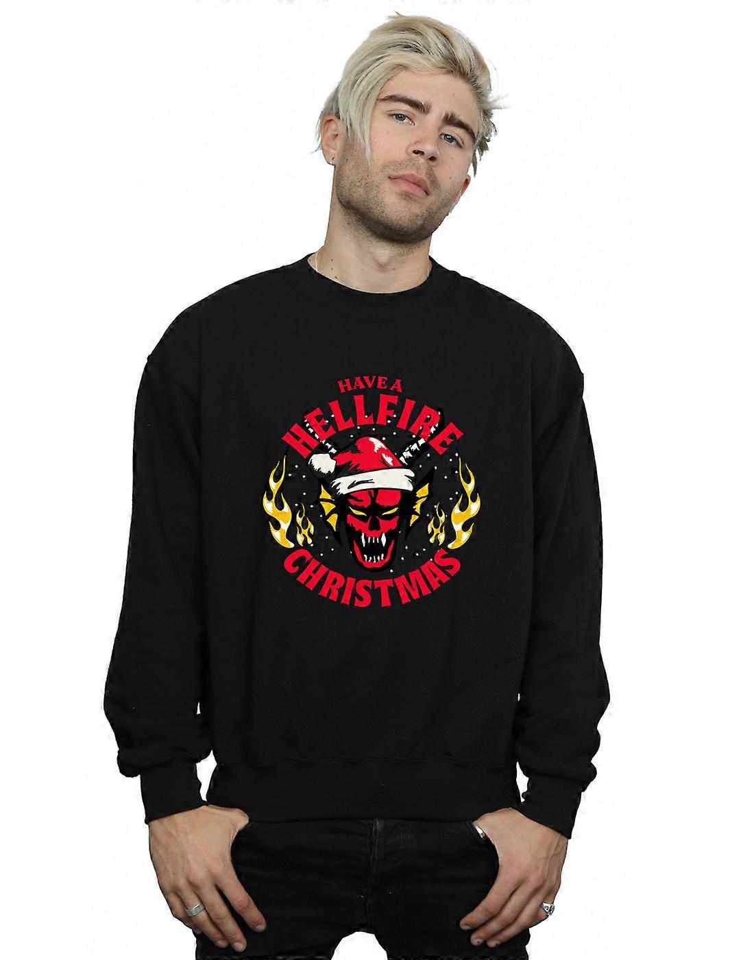 Netflix Men's Stranger Things Hellfire Christmas Sweatshirt