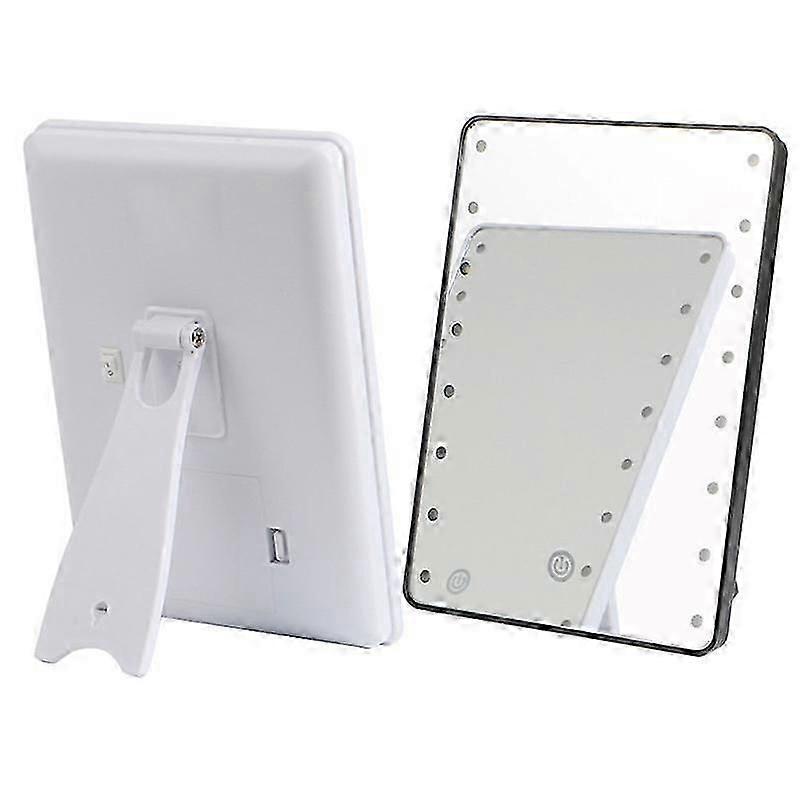 Desktop Makeup Mirror 16LED Foldable Makeup Mirror Simple Portable Makeup Mirror Princess Mirror Square Mirror