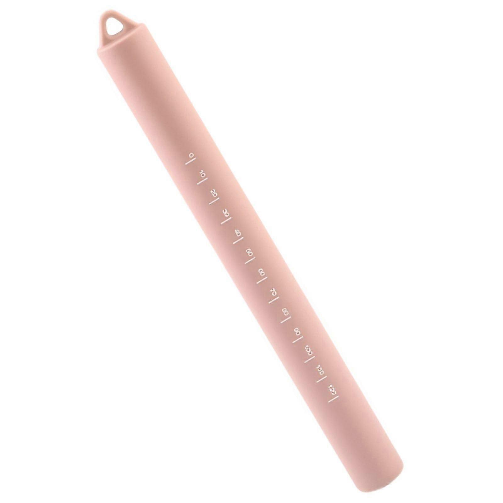 Silicone Rolling Pin with Thickness Scale, NonStick Surface for Baking Pastries Pizza Dumplings Pink
