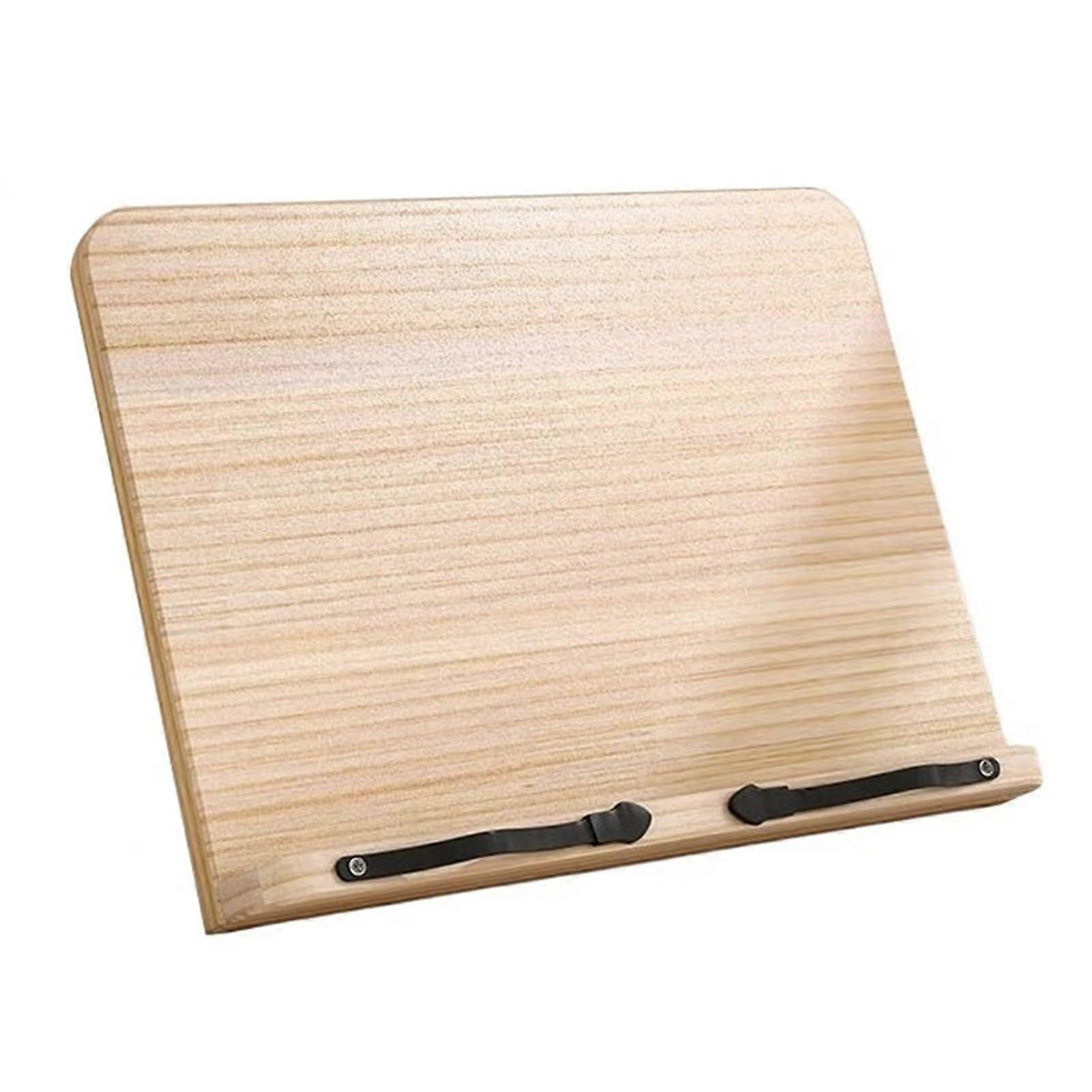 Adjustable Wooden Cookbook Stand with Ergonomic Reading Angle for Kitchen Counter and Tablet Use