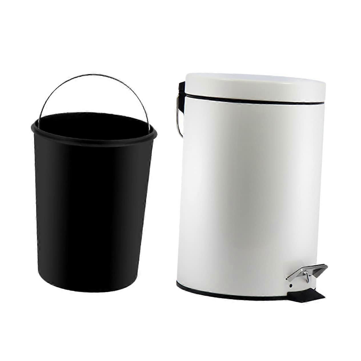 Kitchen Trash Can Foot Operated Plastic Pedal Bin with Lid Space Saving Modern Waste Container