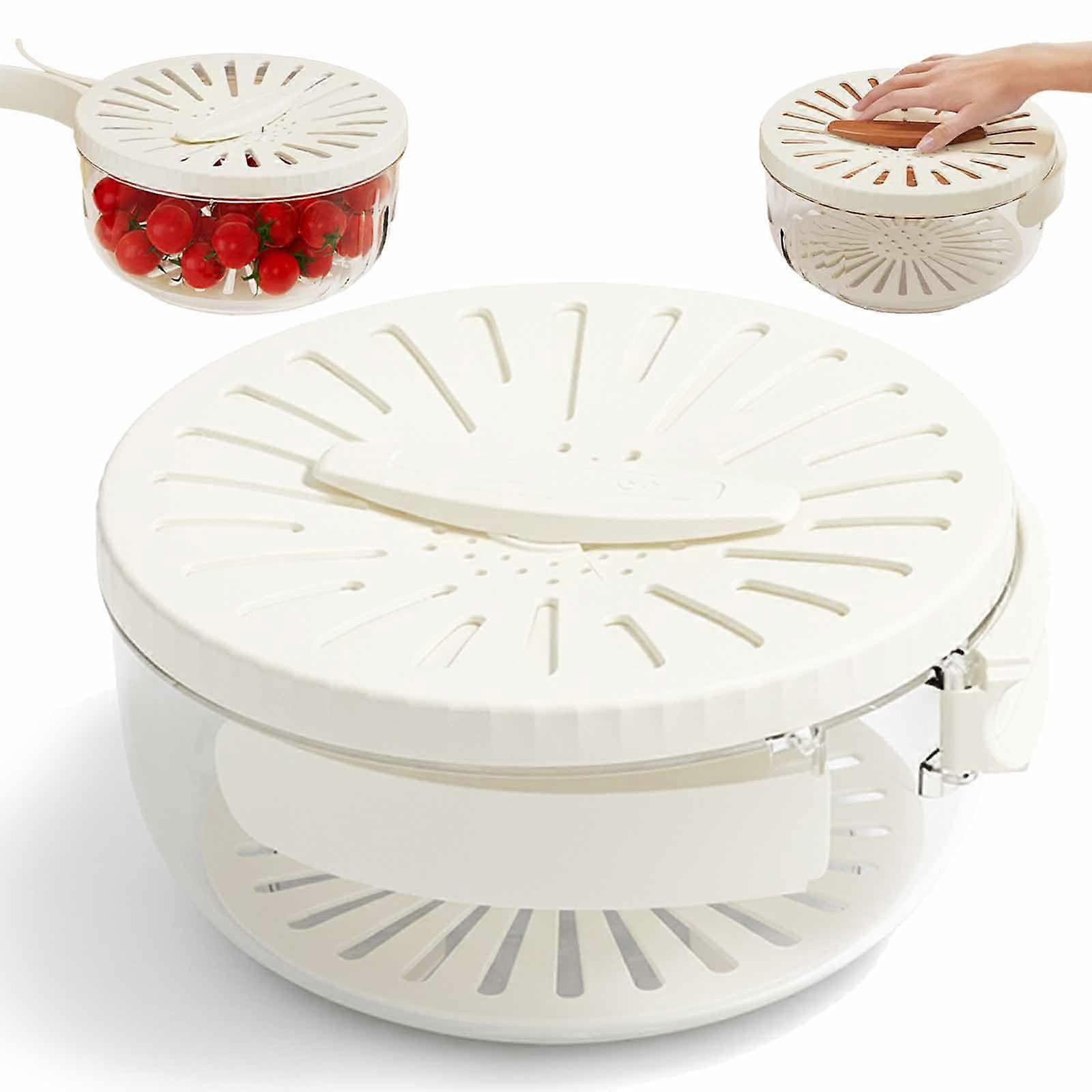 Collapsible Colander with Lid, 2in1 Vegetable Strainer Basket for Sink, Small White Ref:9017