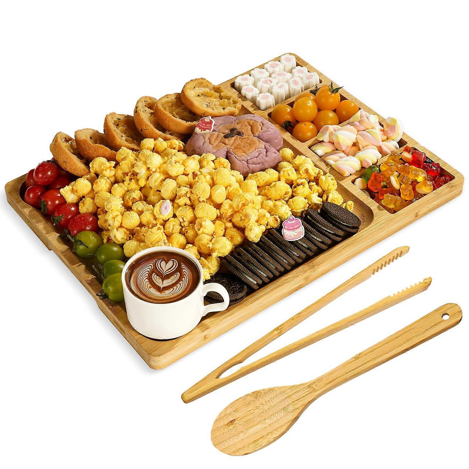 Large Bamboo Charcuterie Board Set with Accessories, MultiCompartment Design, GiftReady Ref:3393