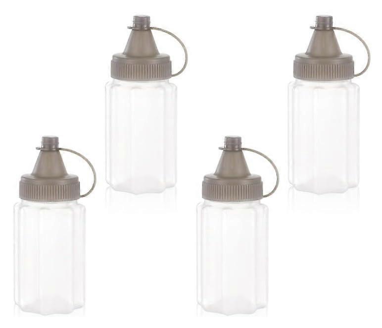 4pcs Small Squeeze Bottles with Leakproof Lids, 2oz Mini Condiment Containers for Sauce Storage