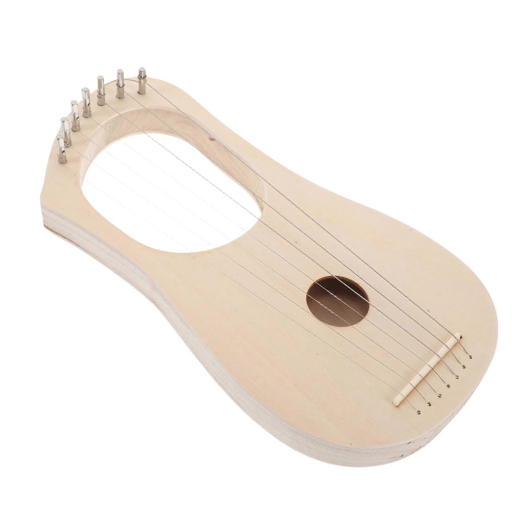DIY Wooden Lyre Harp Kit 7 String BeginnerFriendly Easy Assembly Musical Instrument Craft Project