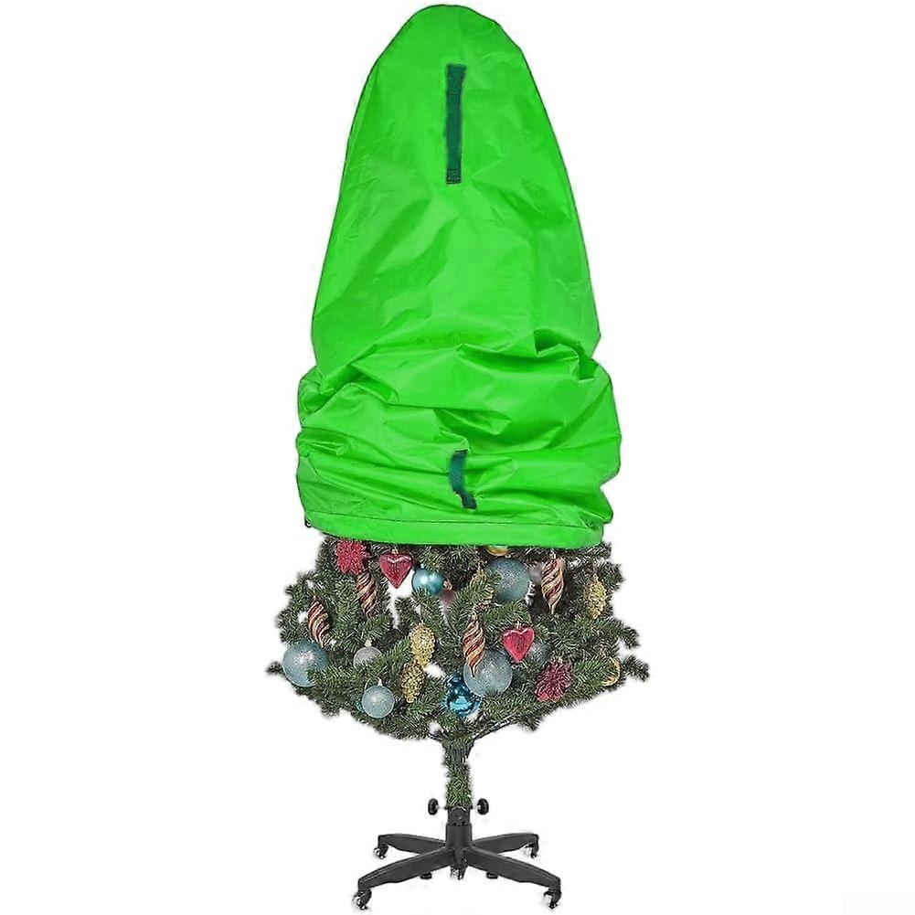 Waterproof Christmas Tree Storage Bag Foldable Oxford Fabric with Drawstring for 5FT Artificial Tree Emerald Green